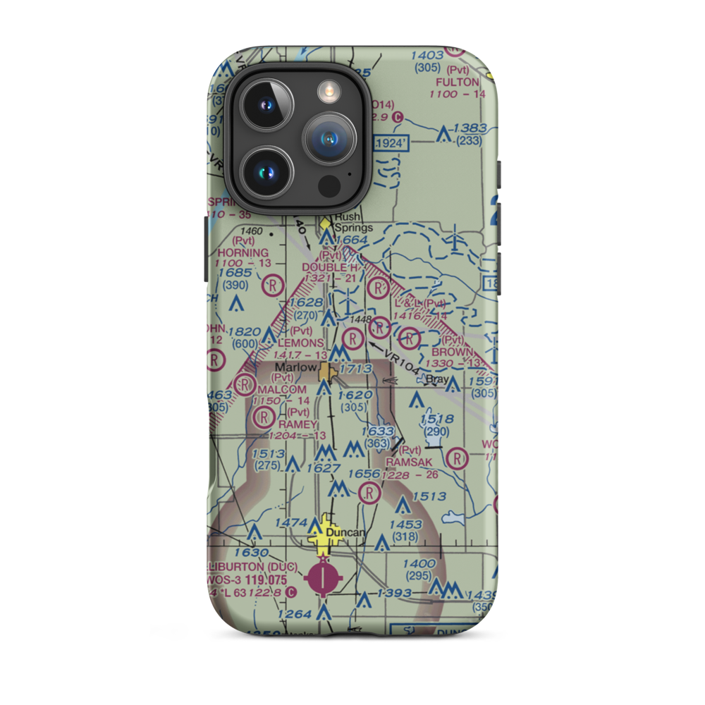 Lemons Airstrip (61OK) VFR Sectional  Tough iPhone Case iPhone 16 Pro Max model shown