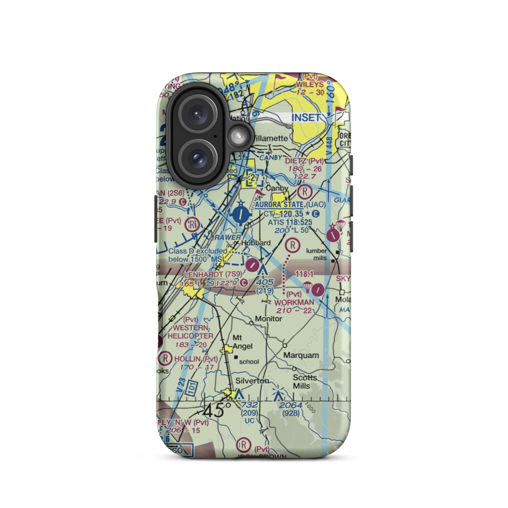Lenhardt Airpark (7S9) VFR Sectional  Tough iPhone Case iPhone 16 model shown