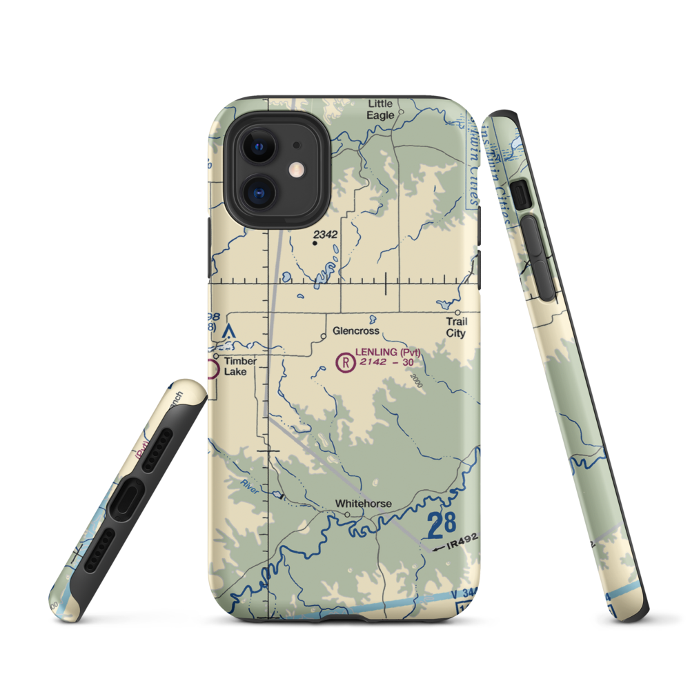 Lenling Airport (0SD0) VFR Sectional  Tough iPhone Case iPhone 11 model shown