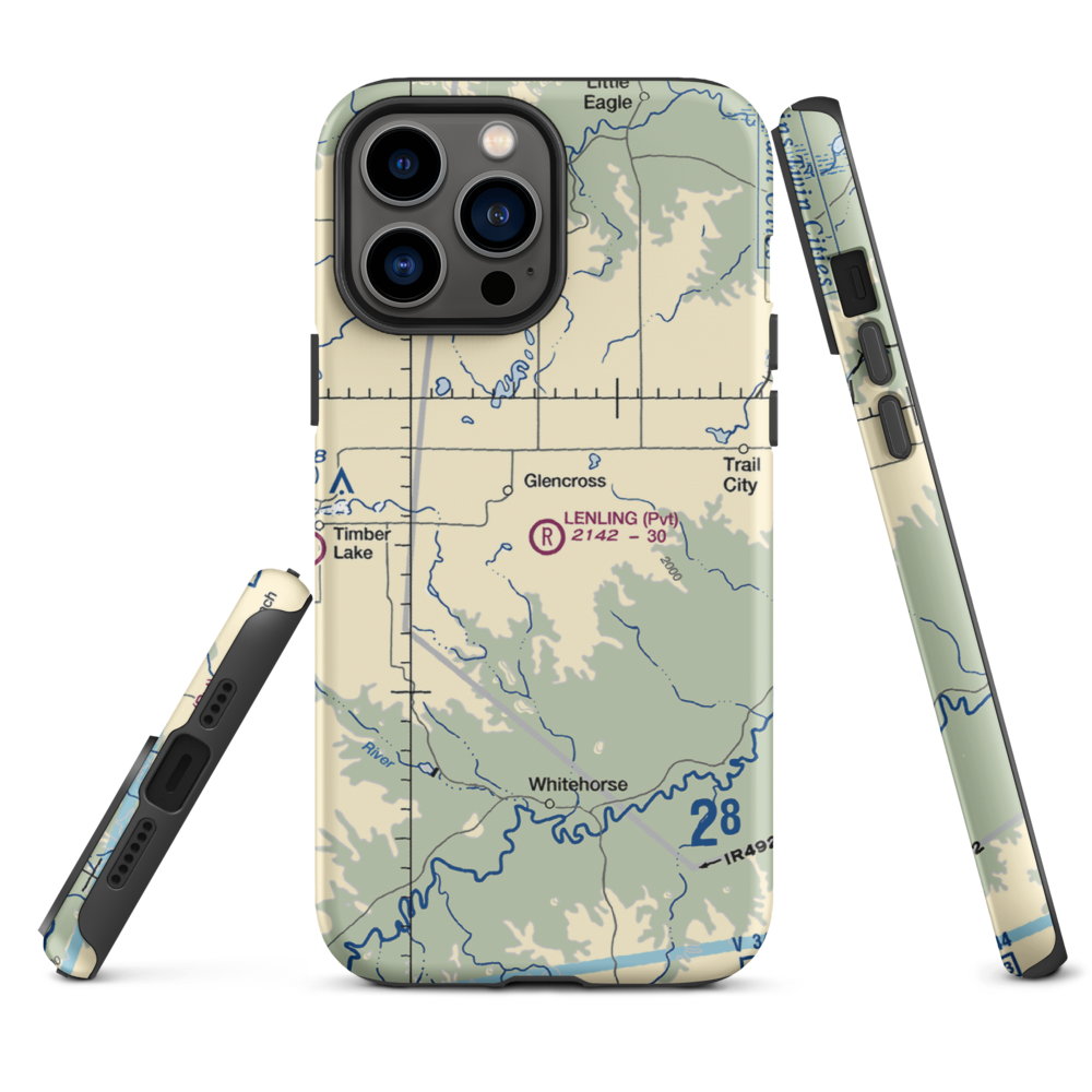 Lenling Airport (0SD0) VFR Sectional  Tough iPhone Case iPhone 13 Pro Max model shown