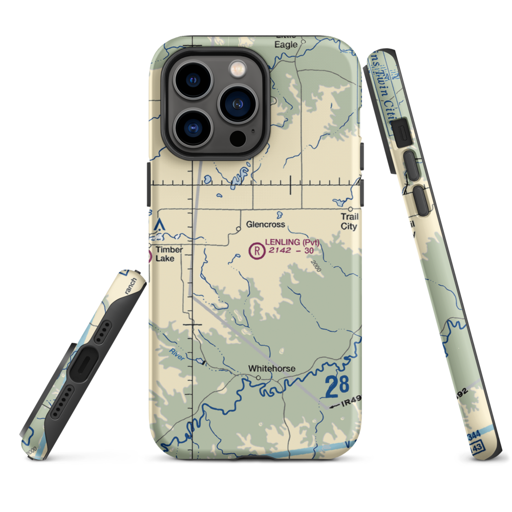 Lenling Airport (0SD0) VFR Sectional  Tough iPhone Case iPhone 14 Pro Max model shown