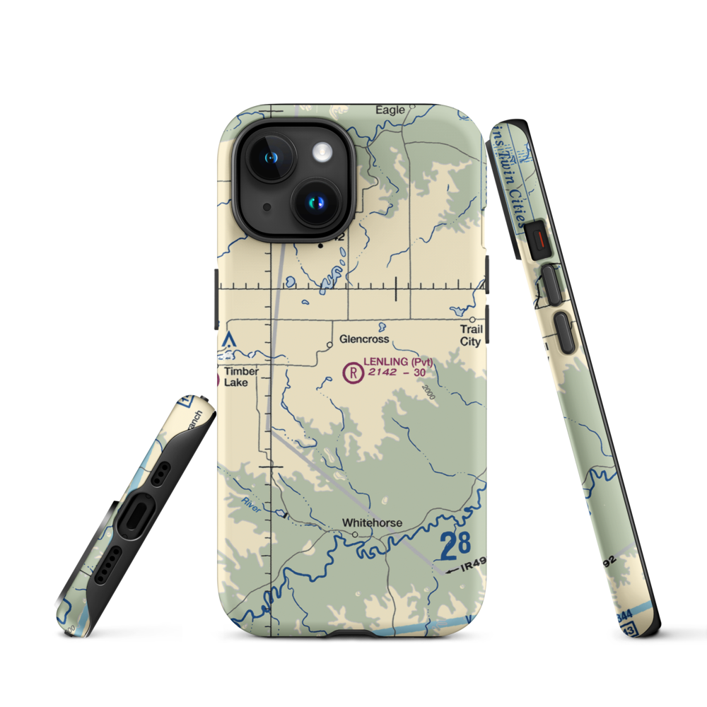 Lenling Airport (0SD0) VFR Sectional  Tough iPhone Case iPhone 15 model shown