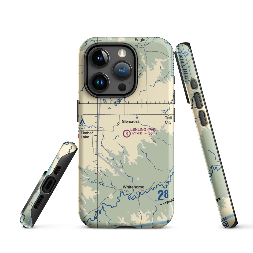 Lenling Airport (0SD0) VFR Sectional  Tough iPhone Case iPhone 15 Pro model shown