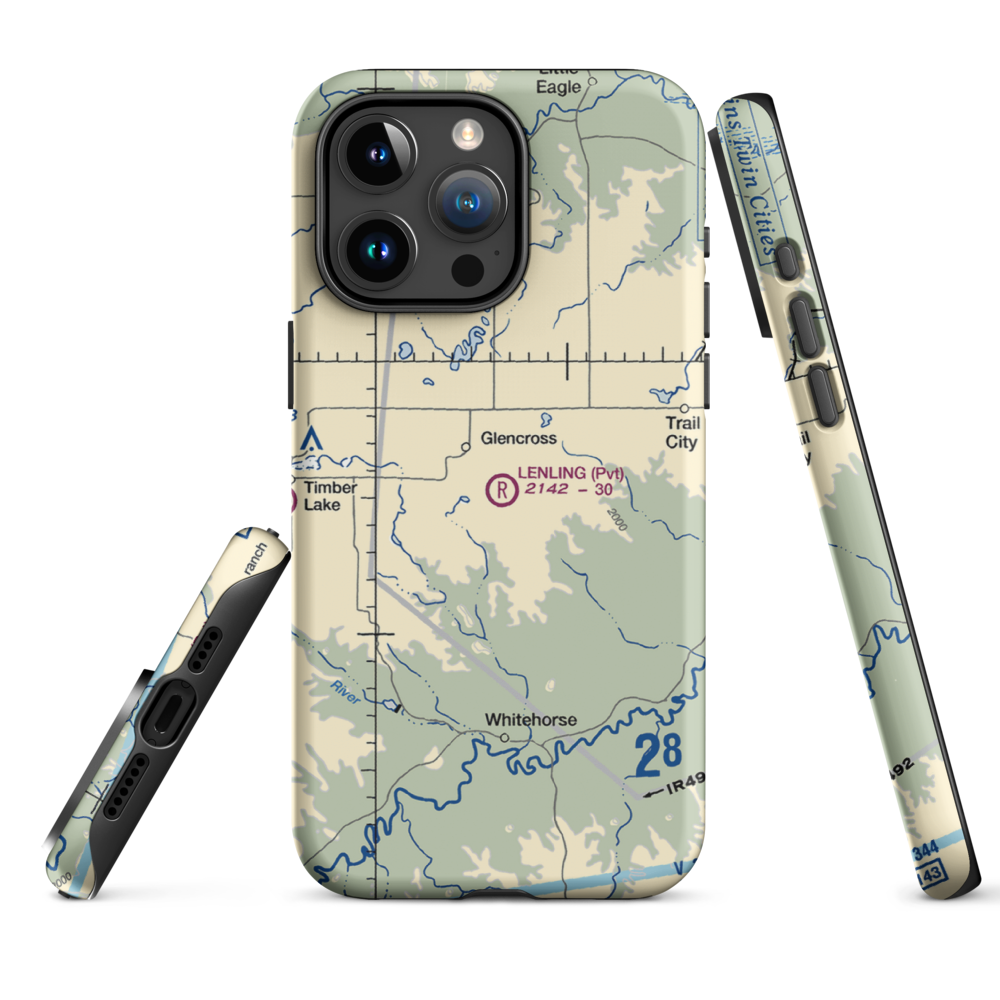 Lenling Airport (0SD0) VFR Sectional  Tough iPhone Case iPhone 15 Pro Max model shown