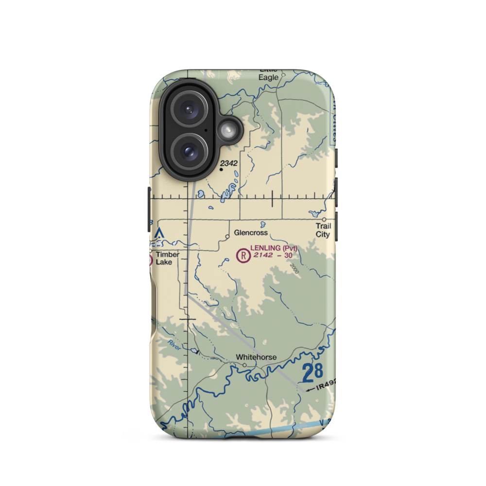 Lenling Airport (0SD0) VFR Sectional  Tough iPhone Case iPhone 16 model shown