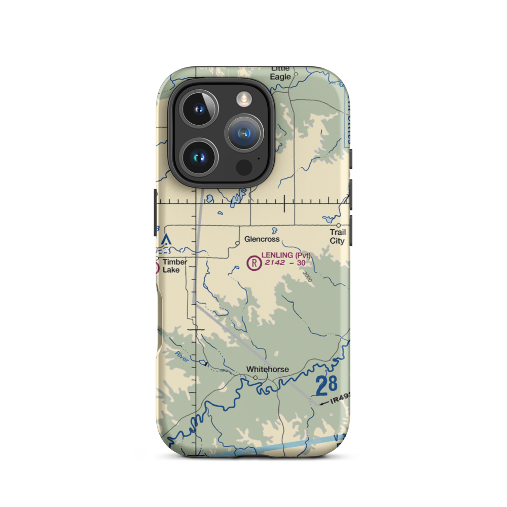 Lenling Airport (0SD0) VFR Sectional  Tough iPhone Case iPhone 16 Pro model shown