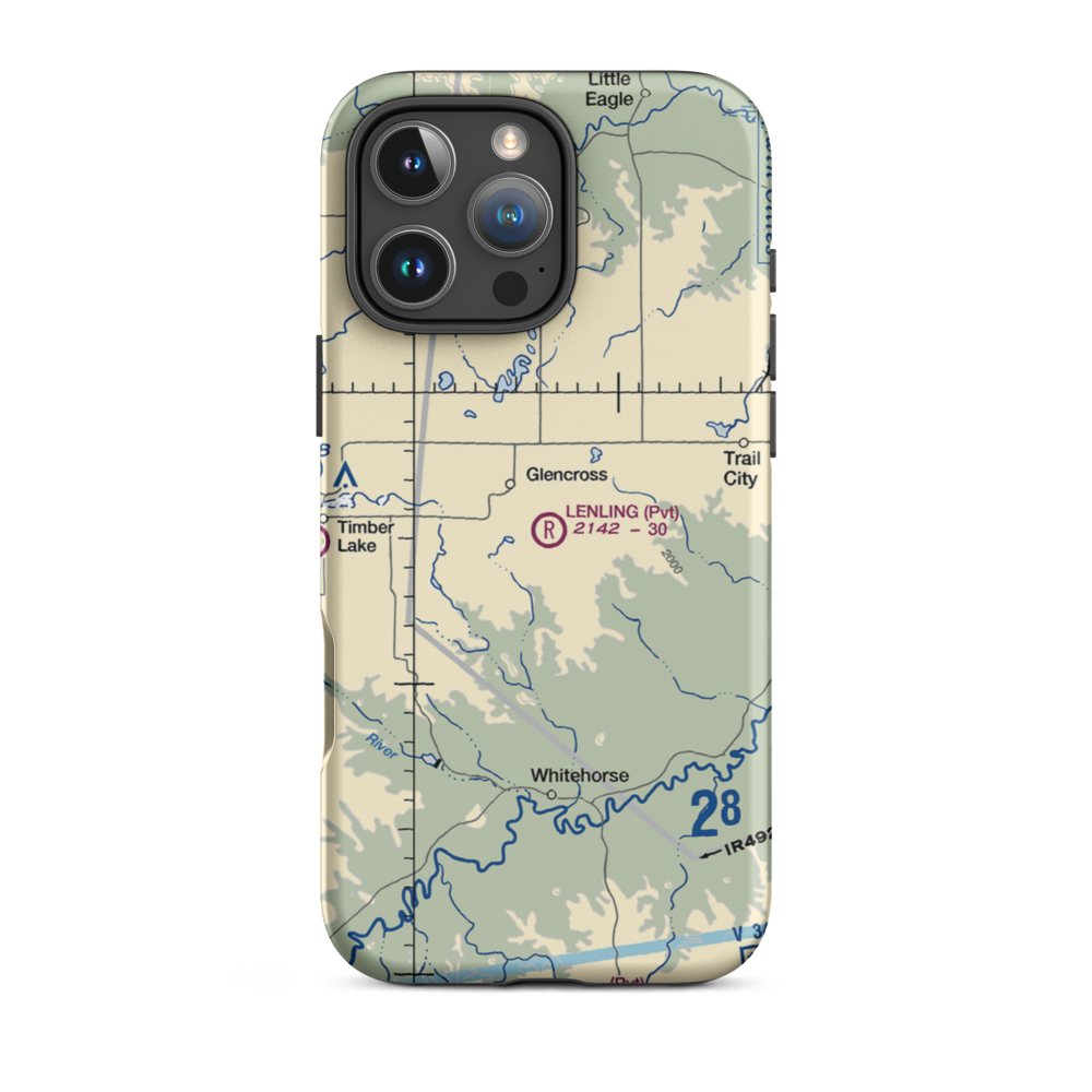 Lenling Airport (0SD0) VFR Sectional  Tough iPhone Case iPhone 16 Pro Max model shown