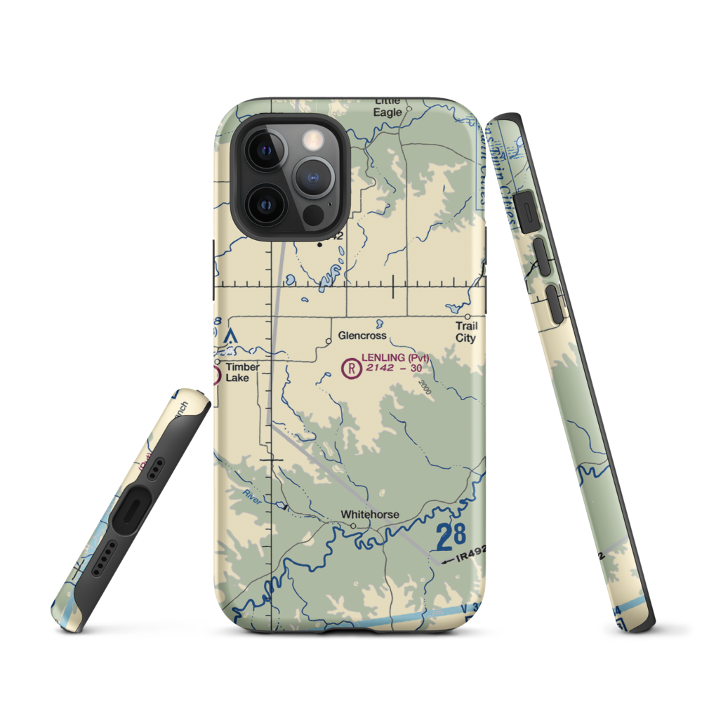 Lenling Airport (0SD0) VFR Sectional  Tough iPhone Case iPhone 12 Pro model shown