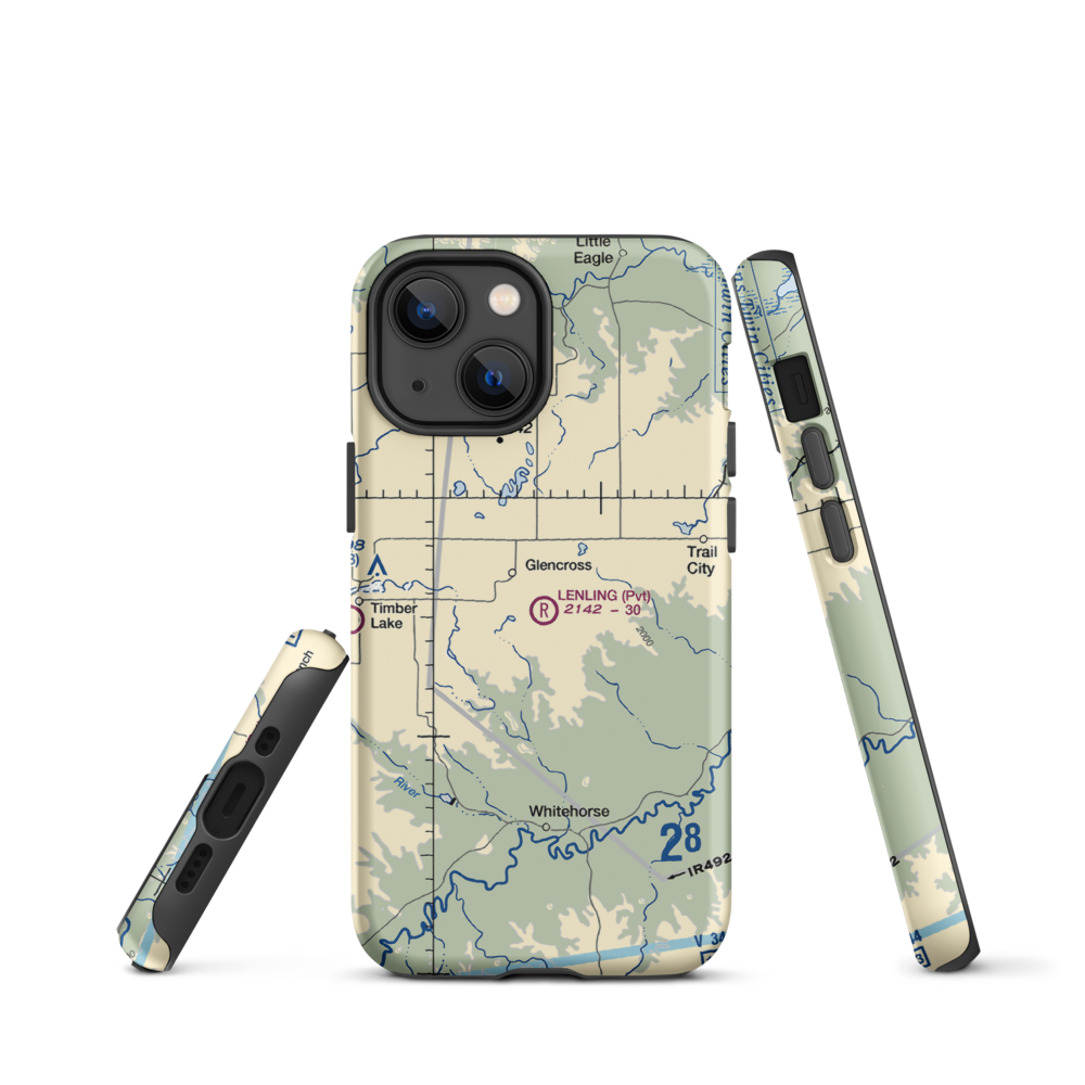 Lenling Airport (0SD0) VFR Sectional  Tough iPhone Case iPhone 13 mini model shown