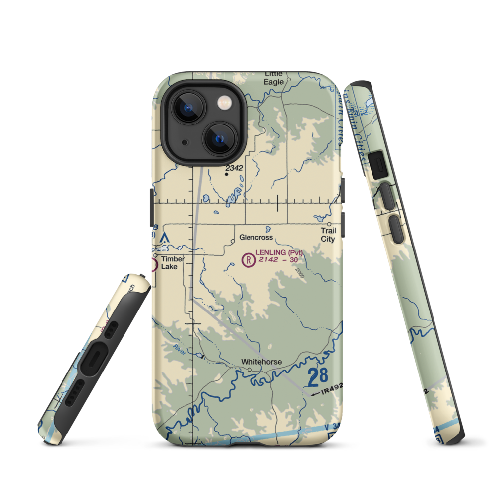 Lenling Airport (0SD0) VFR Sectional  Tough iPhone Case iPhone 13 model shown