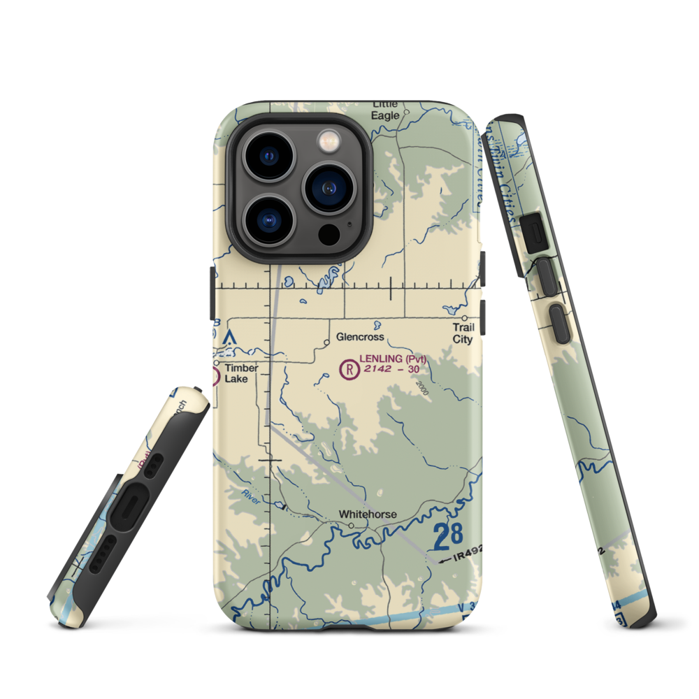 Lenling Airport (0SD0) VFR Sectional  Tough iPhone Case iPhone 13 Pro model shown