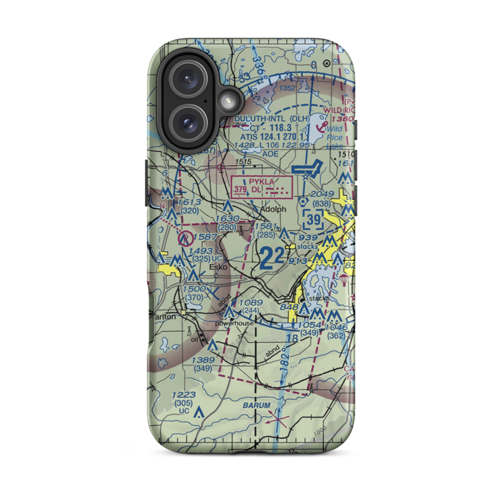 Lennartson Airport (MN92) VFR Sectional  Tough iPhone Case iPhone 16 Plus model shown