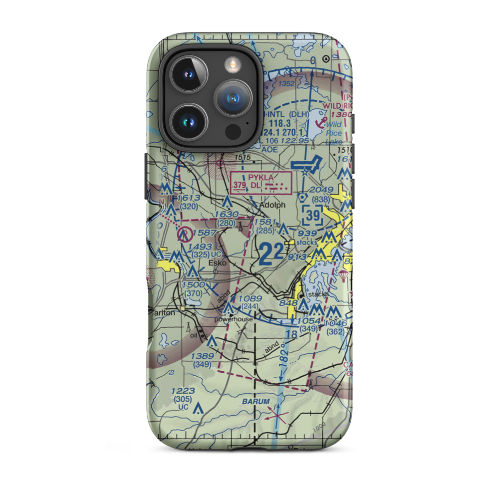 Lennartson Airport (MN92) VFR Sectional  Tough iPhone Case iPhone 16 Pro Max model shown