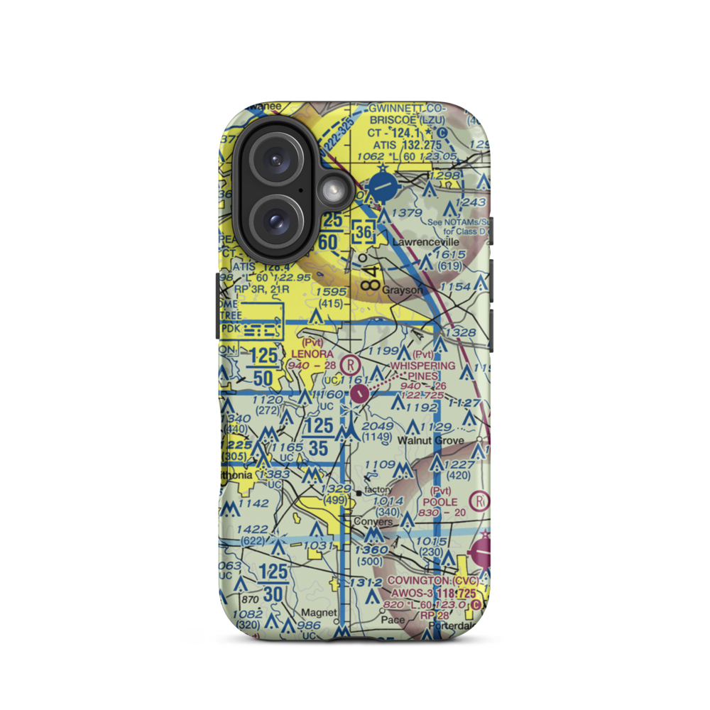 Lenora Airport (2GA9) VFR Sectional  Tough iPhone Case iPhone 16 model shown