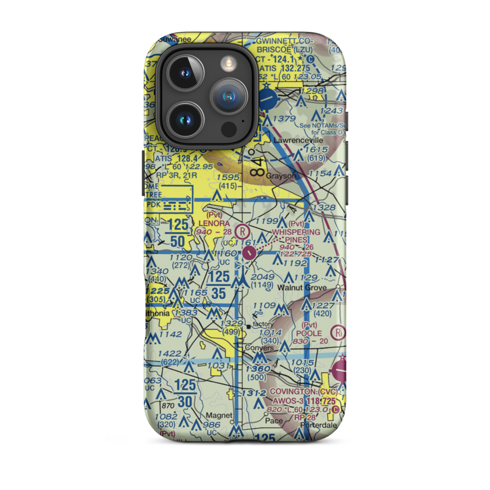 Lenora Airport (2GA9) VFR Sectional  Tough iPhone Case iPhone 16 Pro Max model shown