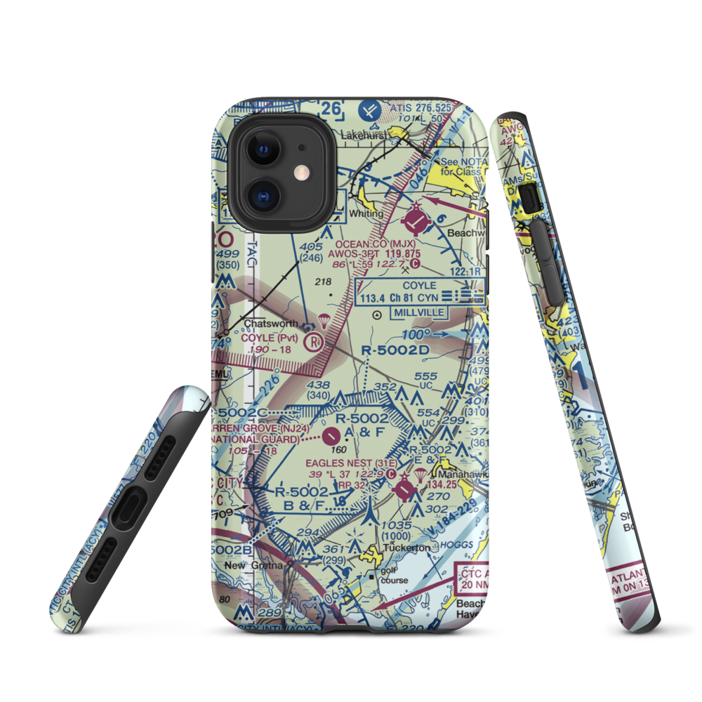 Lentine South Airport (6NJ0) VFR Sectional  Tough iPhone Case iPhone 11 model shown