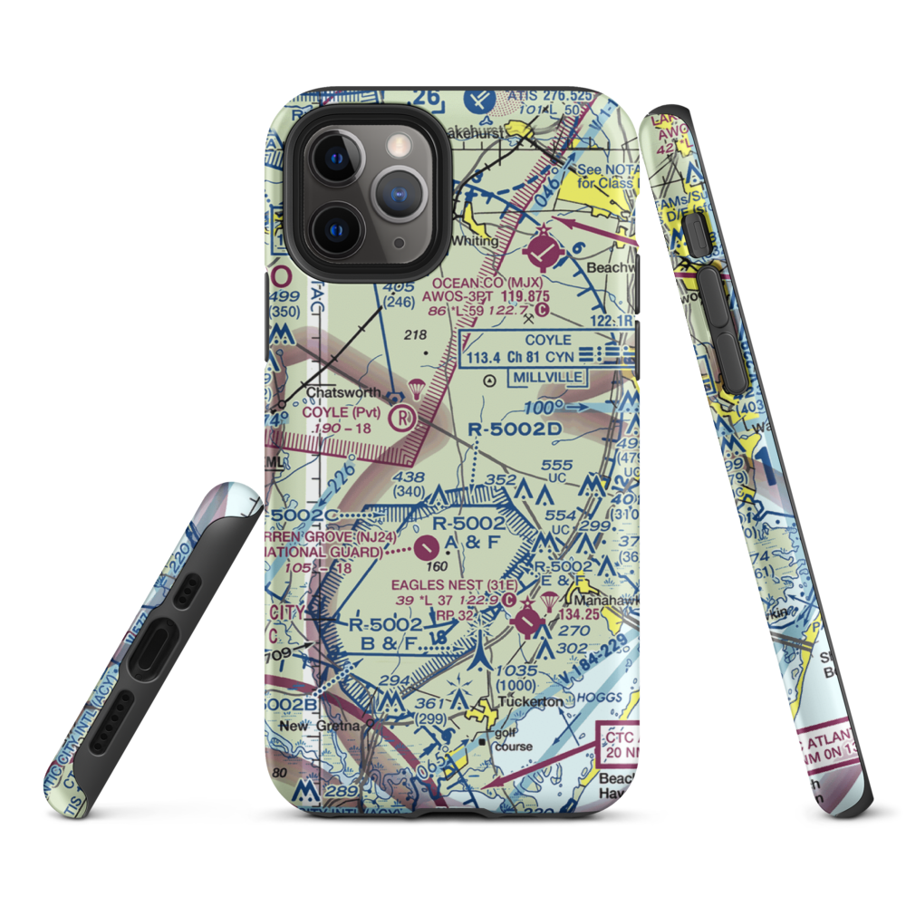 Lentine South Airport (6NJ0) VFR Sectional  Tough iPhone Case iPhone 11 Pro model shown