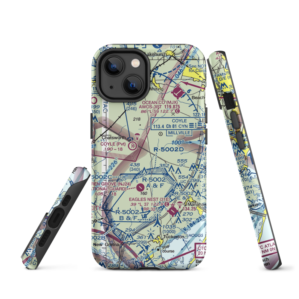 Lentine South Airport (6NJ0) VFR Sectional  Tough iPhone Case iPhone 14 model shown