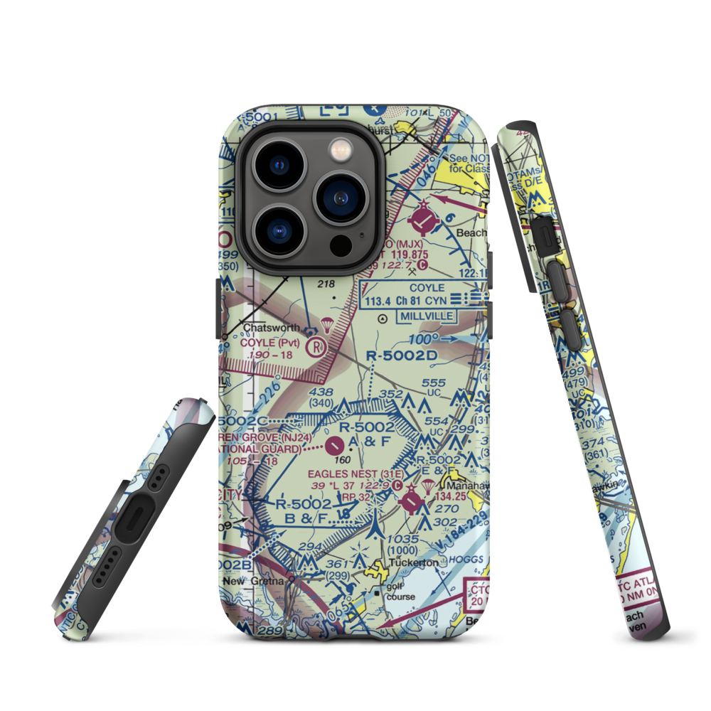 Lentine South Airport (6NJ0) VFR Sectional  Tough iPhone Case iPhone 14 Pro model shown