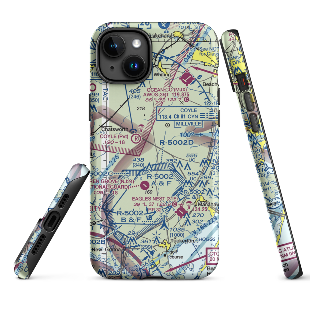 Lentine South Airport (6NJ0) VFR Sectional  Tough iPhone Case iPhone 15 Plus model shown