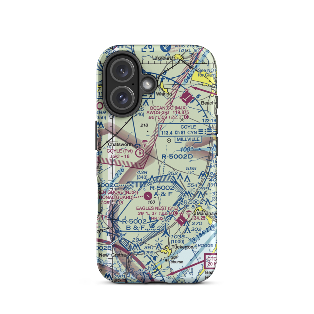 Lentine South Airport (6NJ0) VFR Sectional  Tough iPhone Case iPhone 16 model shown