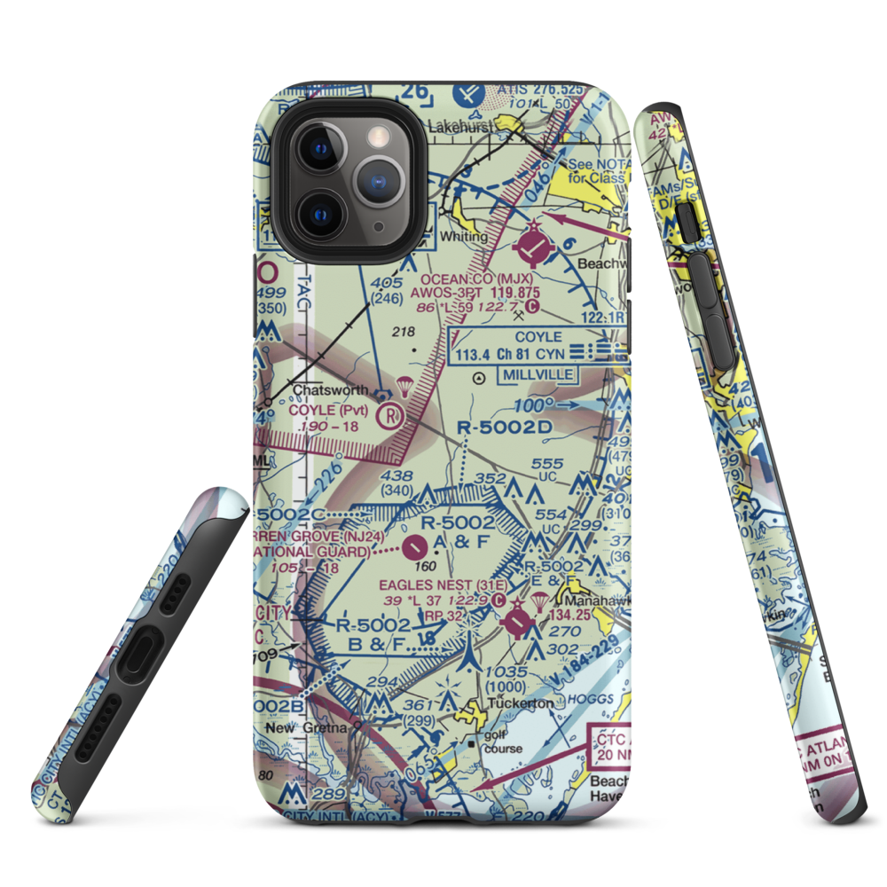 Lentine South Airport (6NJ0) VFR Sectional  Tough iPhone Case iPhone 11 Pro Max model shown