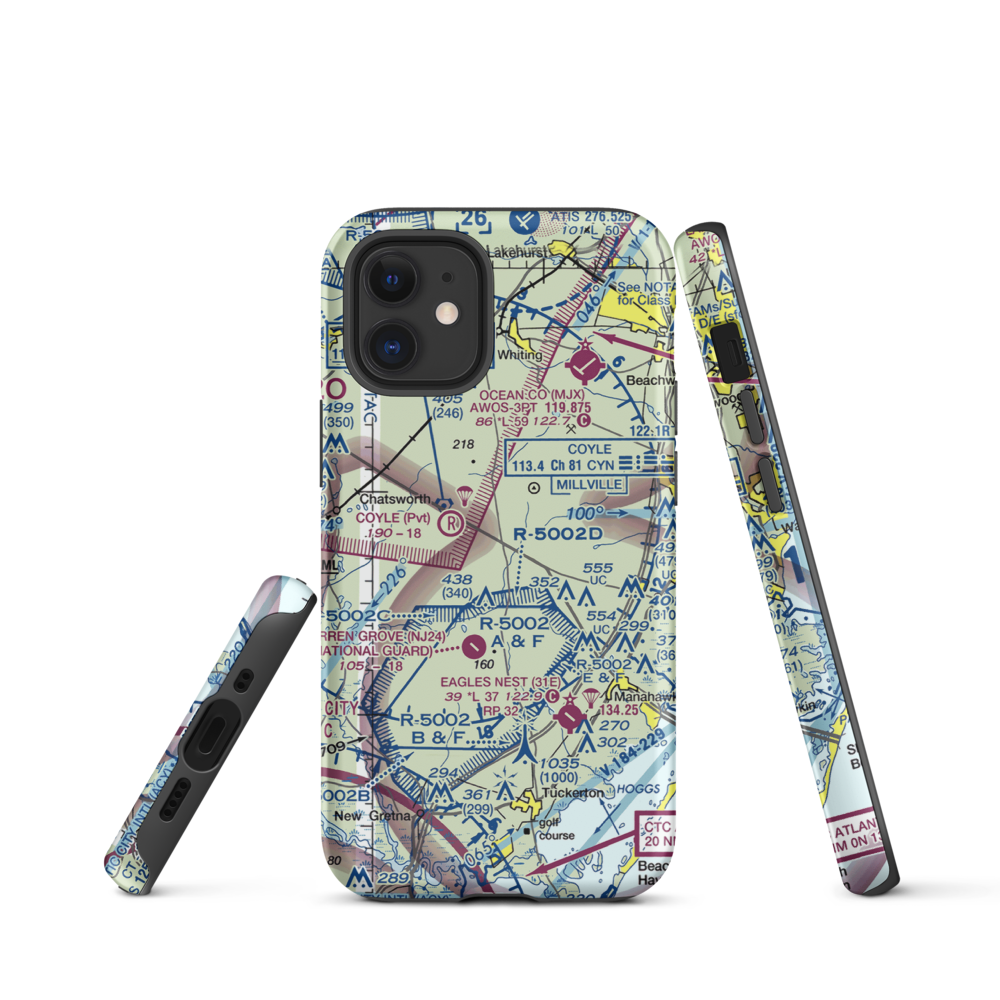 Lentine South Airport (6NJ0) VFR Sectional  Tough iPhone Case iPhone 12 mini model shown