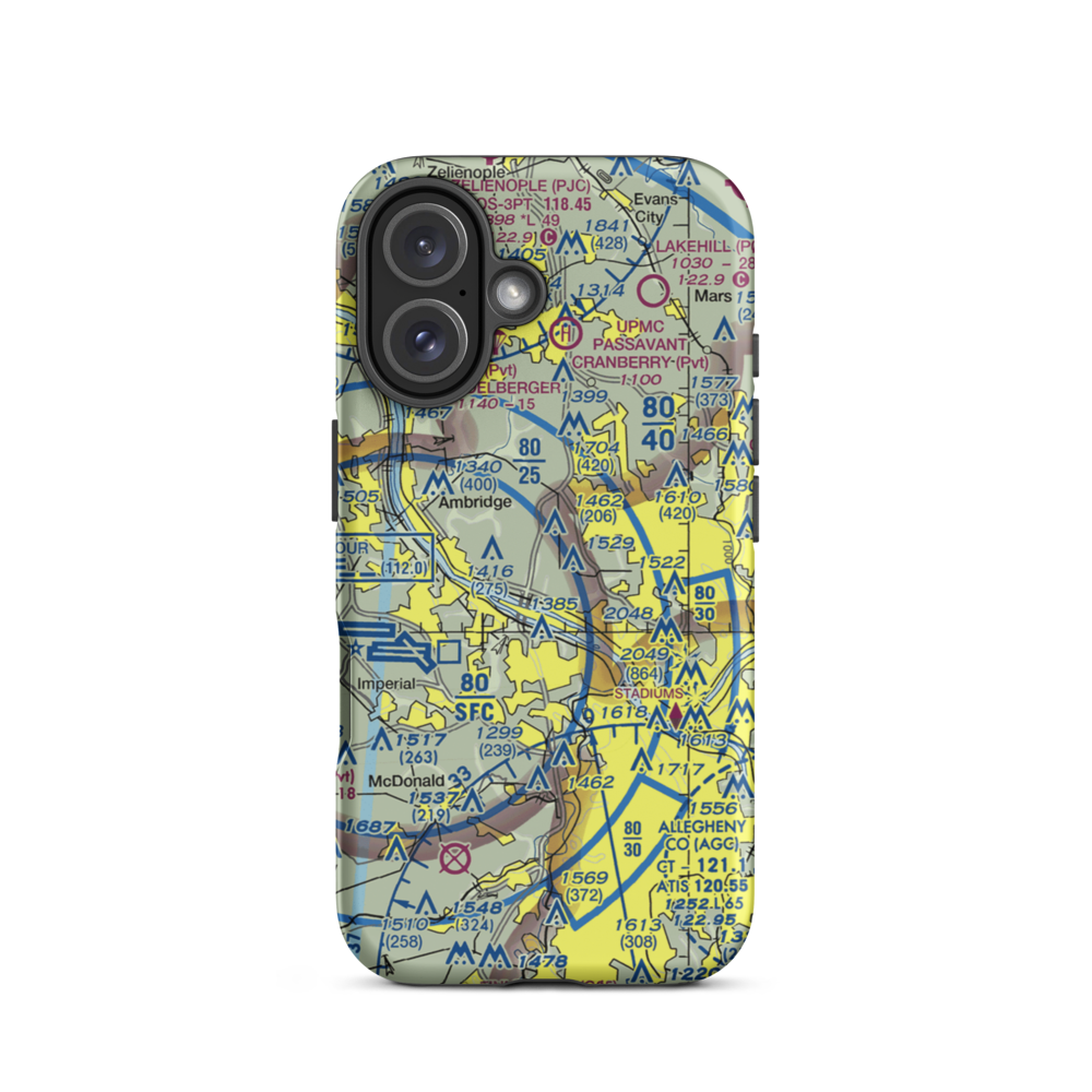 Lenzner Farm Airport (7PS7) VFR Sectional  Tough iPhone Case iPhone 16 model shown