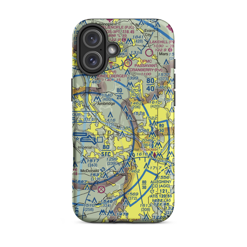 Lenzner Farm Airport (7PS7) VFR Sectional  Tough iPhone Case iPhone 16 Plus model shown