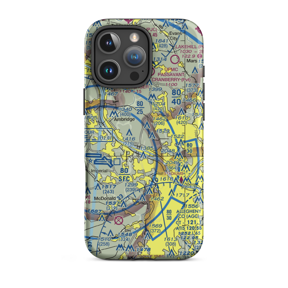 Lenzner Farm Airport (7PS7) VFR Sectional  Tough iPhone Case iPhone 16 Pro Max model shown