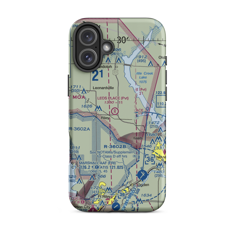 Leo's Place STOLport (1KS3) VFR Sectional  Tough iPhone Case iPhone 16 Plus model shown