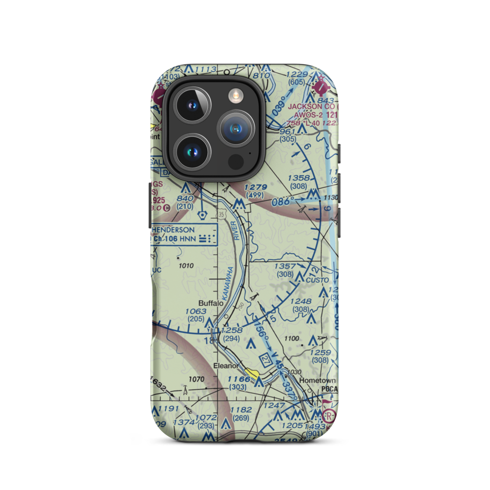 Leon Airport (W07) VFR Sectional  Tough iPhone Case iPhone 16 Pro model shown