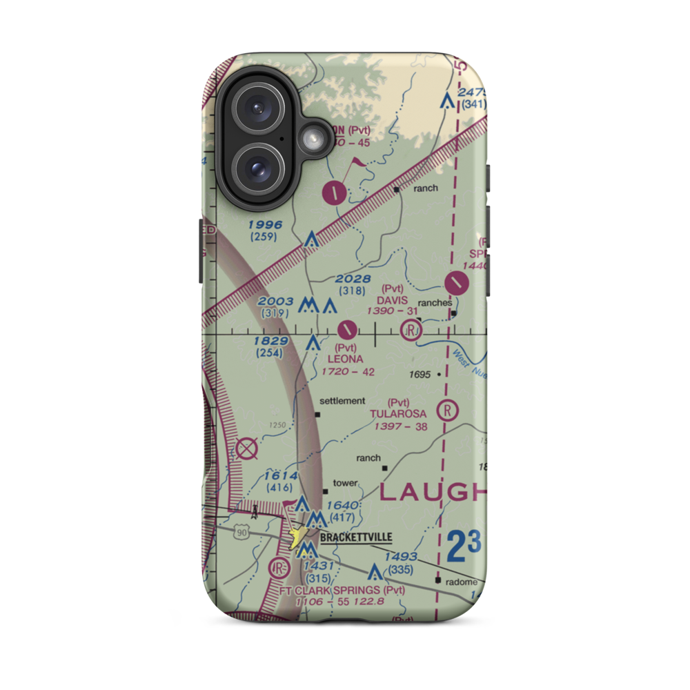 Leona Ranch Airport (75TX) VFR Sectional  Tough iPhone Case iPhone 16 Plus model shown