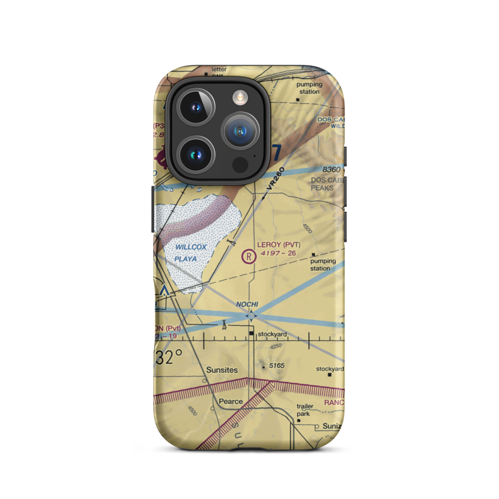 Leroy Airport (4AZ9) VFR Sectional  Tough iPhone Case iPhone 16 Pro model shown