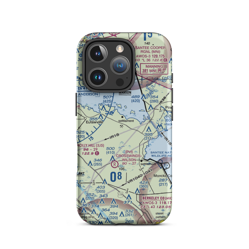 Lesesne Airport (6SC1) VFR Sectional  Tough iPhone Case iPhone 16 Pro model shown