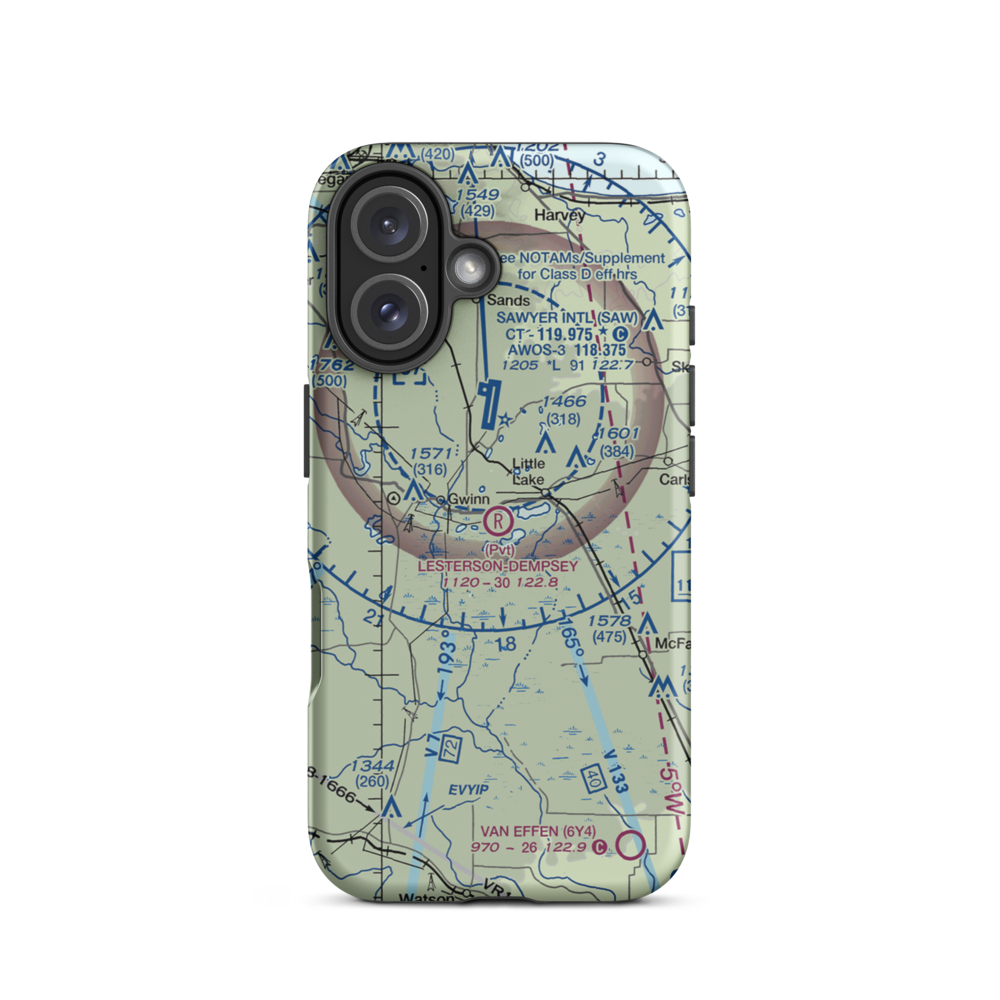 Lesterson-Dempsey Airstrip (0MI4) VFR Sectional  Tough iPhone Case iPhone 16 model shown