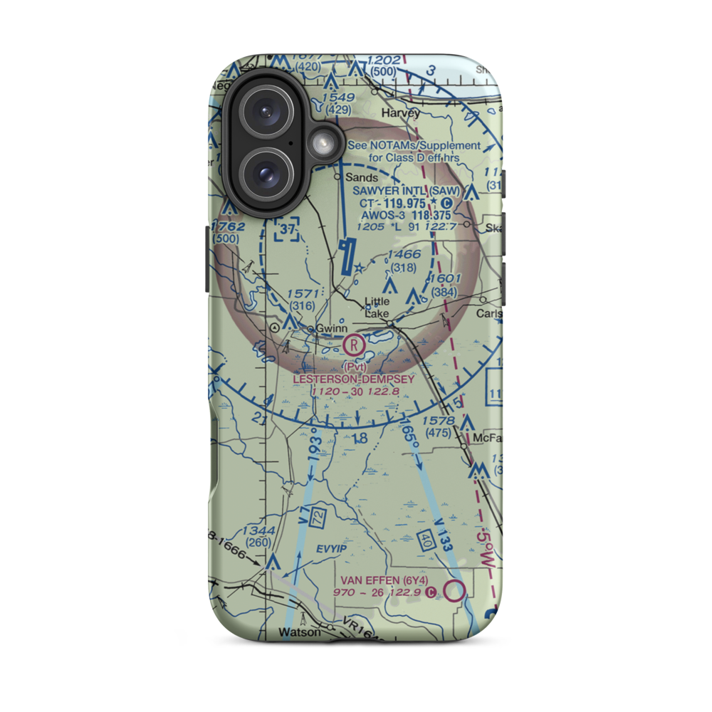 Lesterson-Dempsey Airstrip (0MI4) VFR Sectional  Tough iPhone Case iPhone 16 Plus model shown