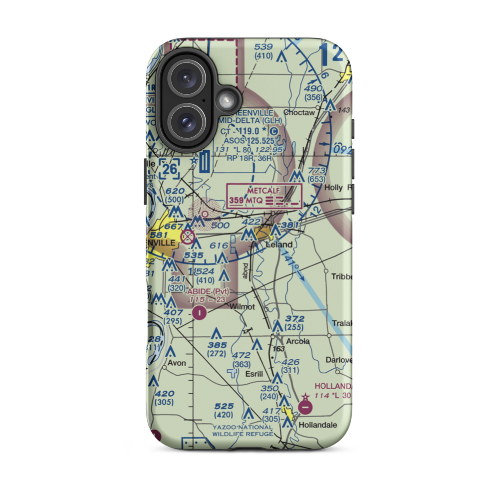 Lewis Air Service Airport (0MS5) VFR Sectional  Tough iPhone Case iPhone 16 Plus model shown