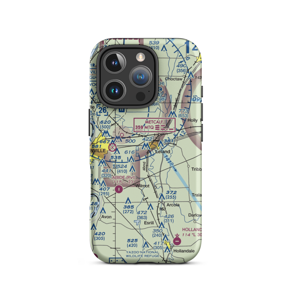 Lewis Air Service Airport (0MS5) VFR Sectional  Tough iPhone Case iPhone 16 Pro model shown
