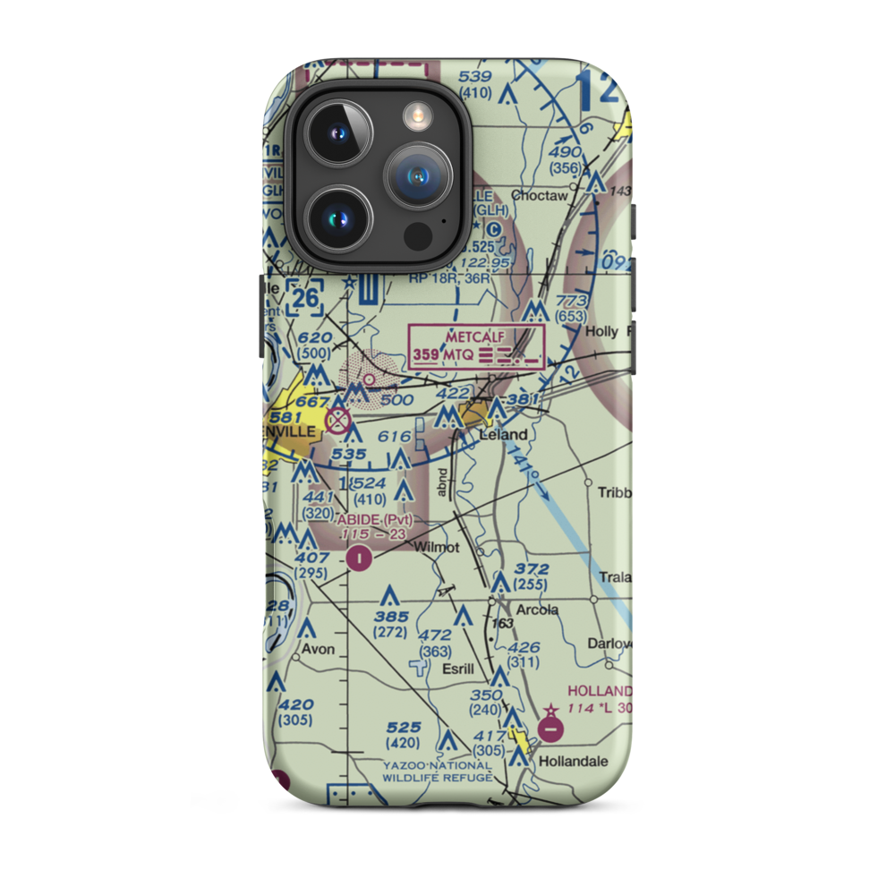 Lewis Air Service Airport (0MS5) VFR Sectional  Tough iPhone Case iPhone 16 Pro Max model shown