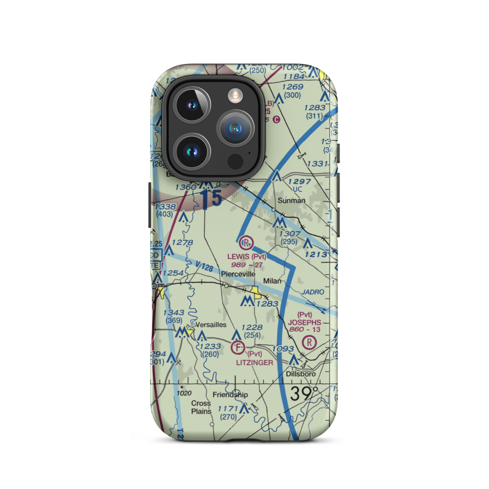 Lewis Airfield (70IN) VFR Sectional  Tough iPhone Case iPhone 16 Pro model shown