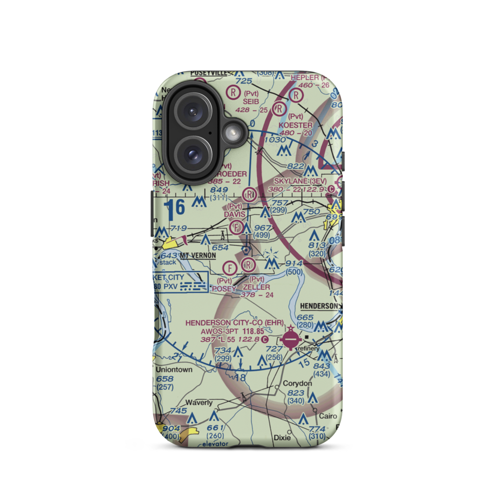 Lewis Airport (22II) VFR Sectional  Tough iPhone Case iPhone 16 model shown