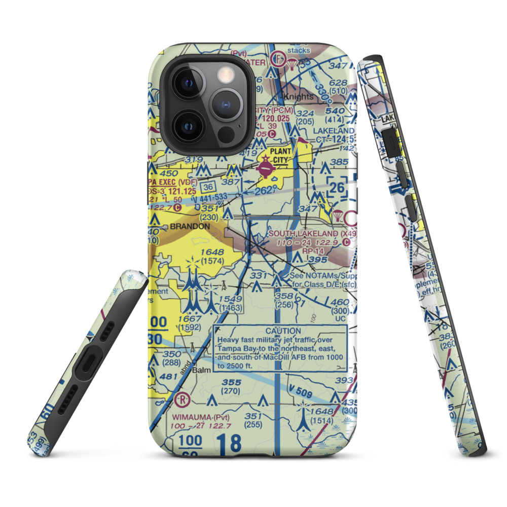 Lewis Airport (FL78) VFR Sectional  Tough iPhone Case iPhone 12 Pro Max model shown