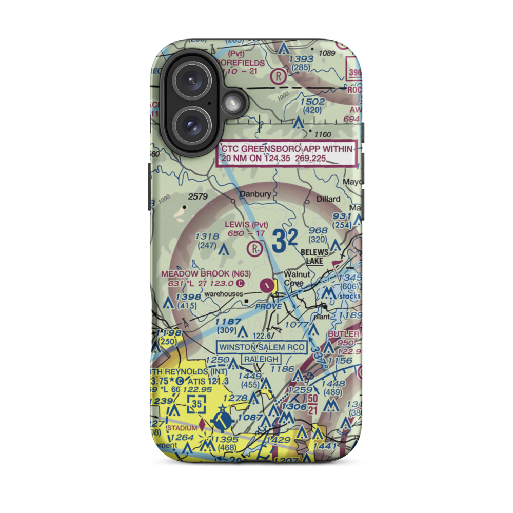 Lewis Airstrip (7NC7) VFR Sectional  Tough iPhone Case iPhone 16 Plus model shown