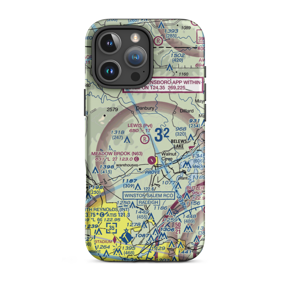 Lewis Airstrip (7NC7) VFR Sectional  Tough iPhone Case iPhone 16 Pro Max model shown