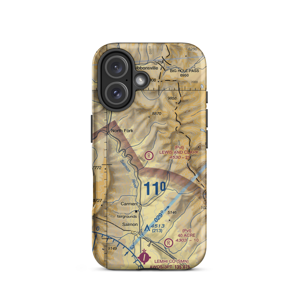 Lewis And Clark Airstrip (8ID8) VFR Sectional  Tough iPhone Case iPhone 16 model shown