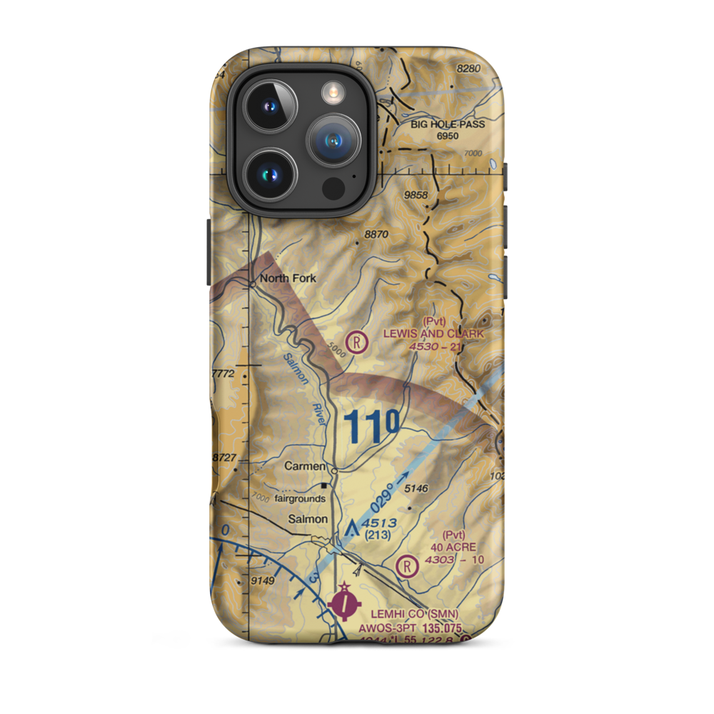 Lewis And Clark Airstrip (8ID8) VFR Sectional  Tough iPhone Case iPhone 16 Pro Max model shown