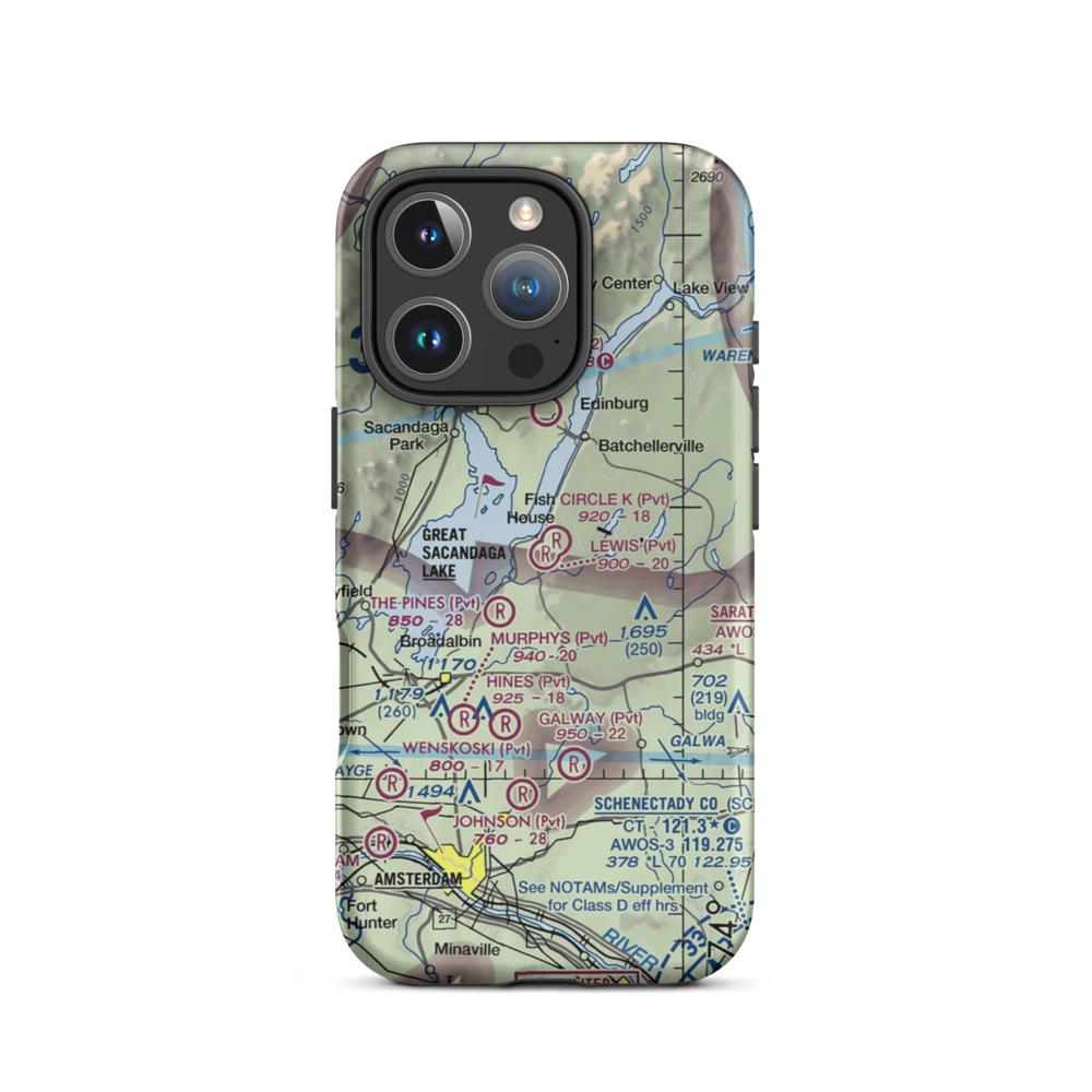 Lewis Field (NY66) VFR Sectional  Tough iPhone Case iPhone 16 Pro model shown