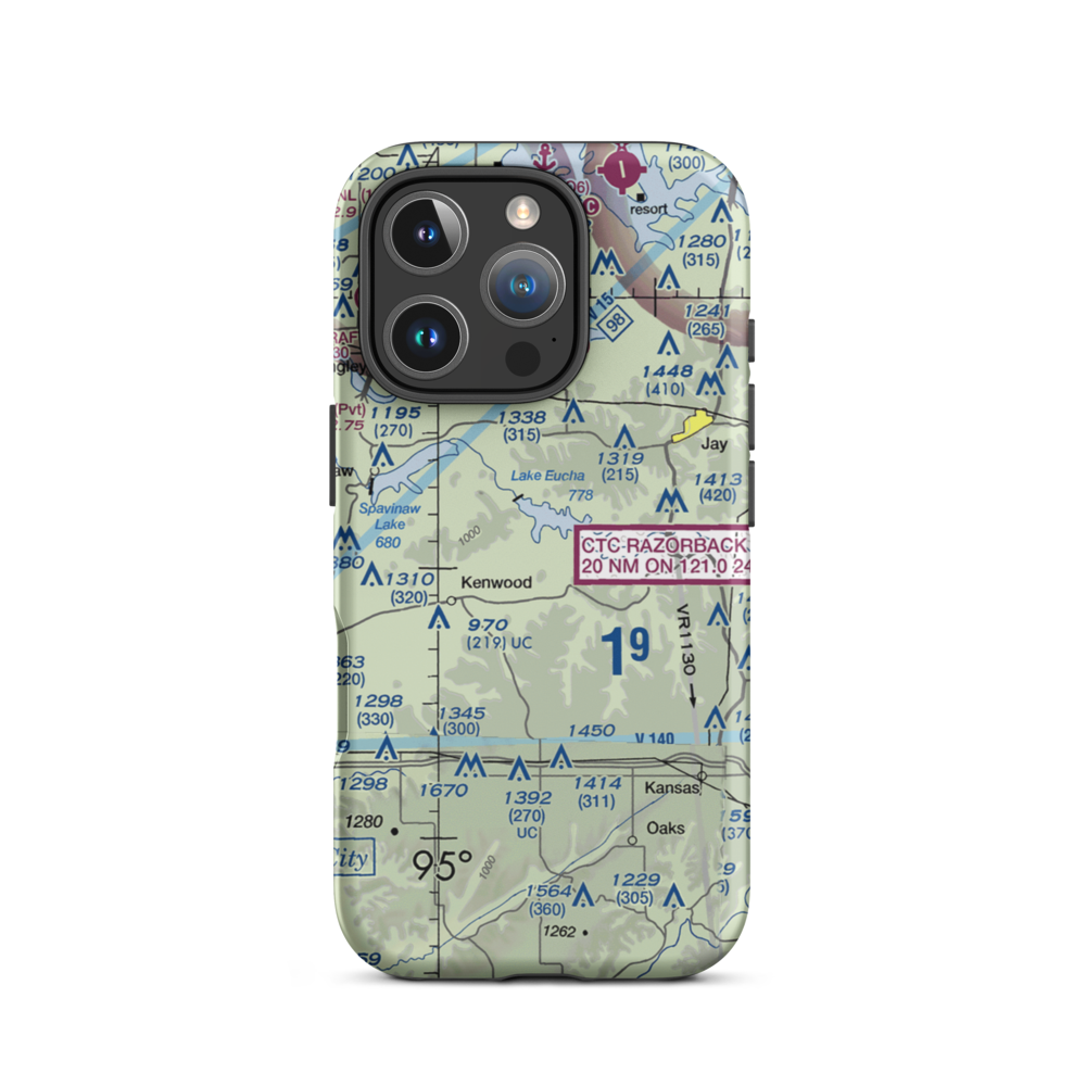 Lewis North Airport (62OK) VFR Sectional  Tough iPhone Case iPhone 16 Pro model shown
