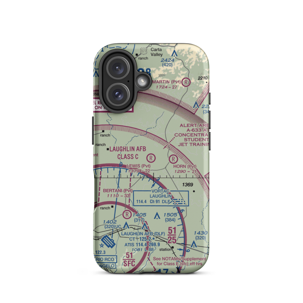 Lewis Private Airport (4TE2) VFR Sectional  Tough iPhone Case iPhone 16 model shown